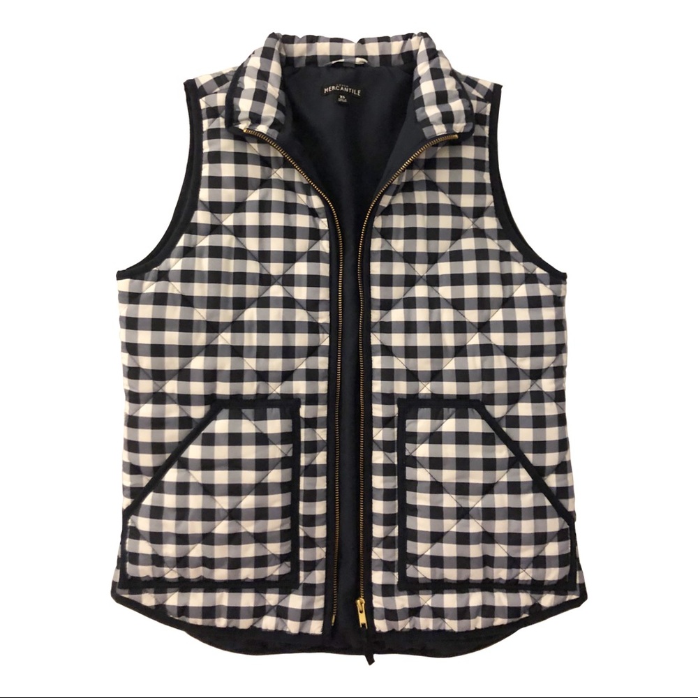 J. Crew Mercantile Gingham Quilted Vest